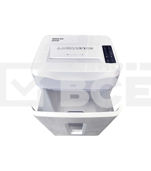 Шредер Office Kit S210N 3,9x38 белый (секр.P-4) фрагменты 16лист. 35лтр. скрепки скобы пл.карты CD