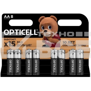 Элемент питания алкалиновый AA/LR6 (блист. 8шт) Basic Opticell 5051008