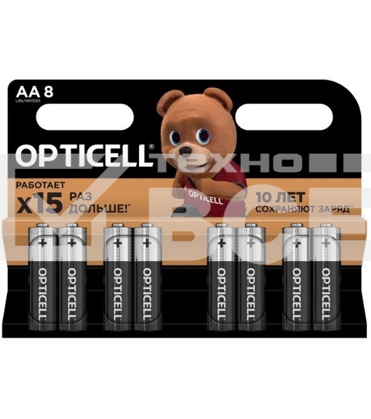 Элемент питания алкалиновый AA/LR6 (блист. 8шт) Basic Opticell 5051008