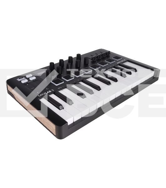 Клавиатура MIDI [231502] Arturia [MiniLAB 3 Black Edition] 25 клавиш, 8 энкодеров, 8 RGB пэдов, 8 фейдеров, дисплей, сенсорные регуляторы Pitch/Modulation, MIDI-выход, 1/4