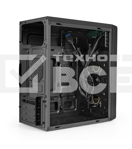 Компьютерный корпус Minitower ExeGate mEVO-7803-XP500 (mATX, БП XP500 с вент. 12см, 2*USB+1*USB 3.0, HD аудио, черный, 2 вент. 12см с RGb подсветкой)