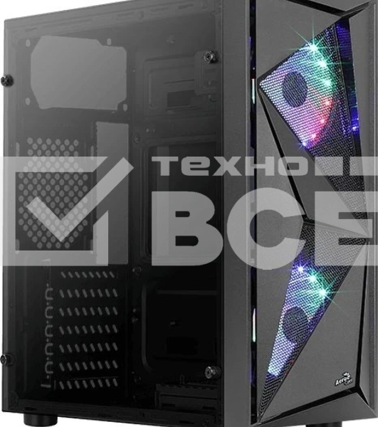 Компьютерный корпус Aerocool/Formula Glider Cosmo V1 без БП, ATX, боковое окно (закаленное стекло), черный