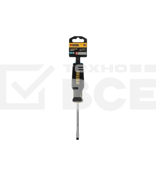 Отвертка Denzel SL6x100 мм, S2, 3к рукоятка