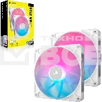 Вентилятор для корпуса Corsair iCUE LINK RX140 RGb (140x140x25мм, 4-pin PWM, RGb, 94.7CFM, 36dBA, 1700RPM, белый, 2pcs), фото2