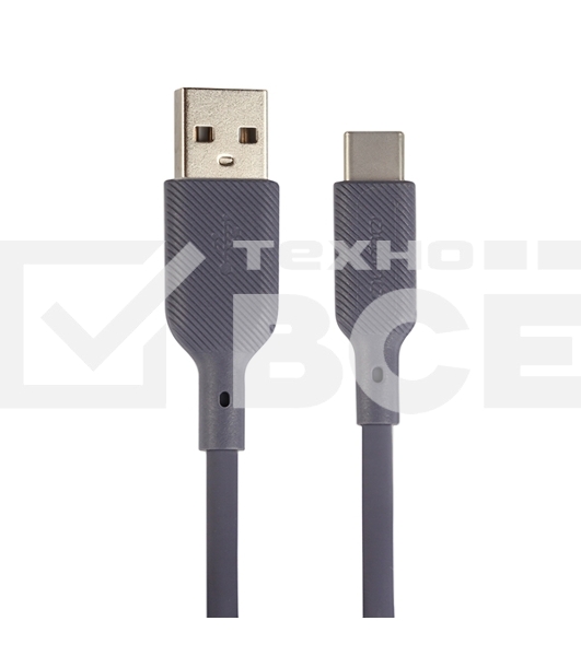 Кабель QUMO 32962 USB-A на Type-C, силиконовый, 1м, 3A, 18W (серый)