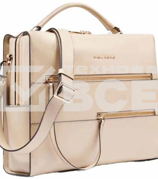 Деловая сумка женская Piquadro Patricia CA6774W140/BE с отделением для ноутбука 14' бежевая натур.кожа