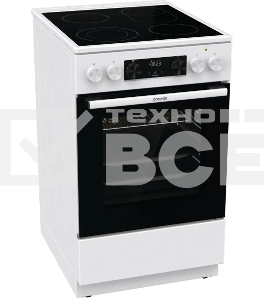 Плита электрическая Gorenje GECS5C70WA белый, конфорок 4 электрических, духовка 70 л, 50 см x 85 см x 59.4 см