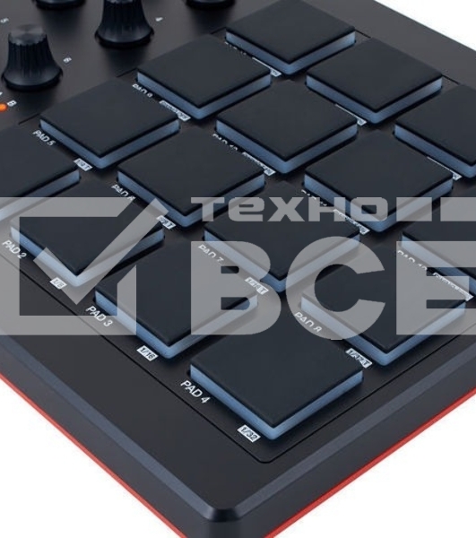 Контроллер MIDI AKAI MPD218 черный, 16 пэдов, 6 энкодеров, USB-B