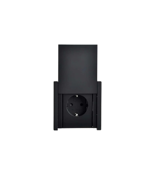 Розетка IEK FORTE&PIANO FP119 с заземлением с защитными шторками и крышкой безвинтовое крепление 16А IP44 черный
