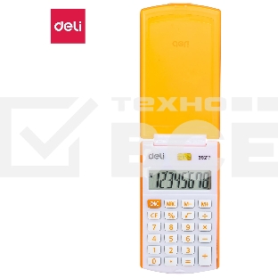 Калькулятор карманный Deli E39217/OR оранжевый 8-разр.