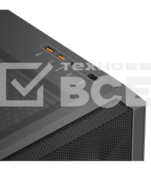 Корпус без блока питания PCCooler C3D510 BK, Mesh Mid Tower, черный, TG, 0.7 SPCC, no fans E-ATX, ATX, mATX, mITX 170/390/205mm 2x2.5