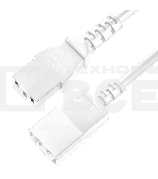 Кабель питания удлинитель GCR С13 - С14, 3*0,75mm, 0.5m, белый