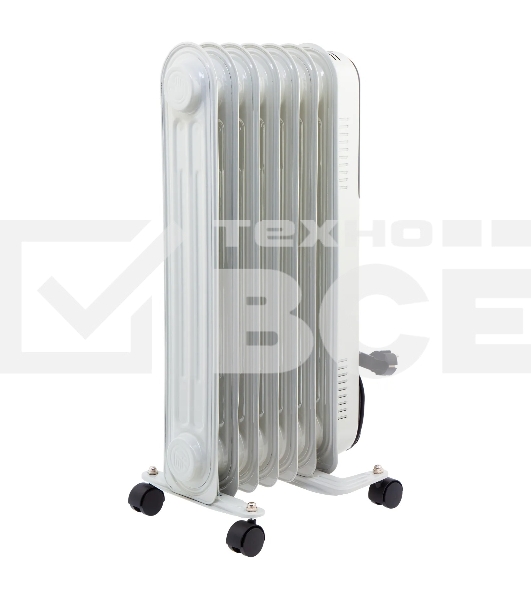 Масляный обогреватель MTX OCH-1500, белый, 1500 Вт, 15 м2, термостат