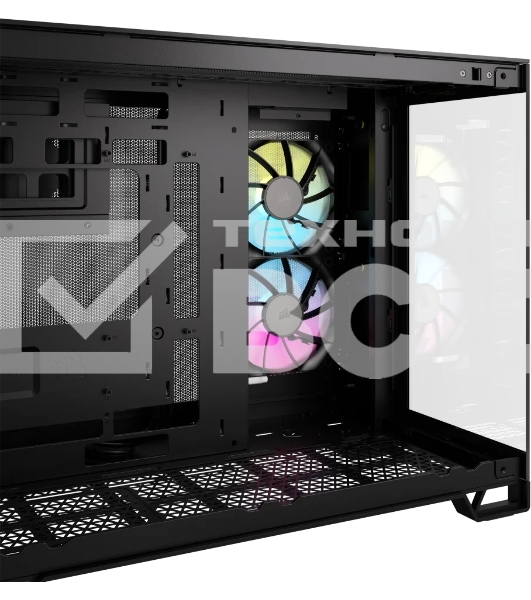 Компьютерный корпус без блока питания Case Corsair iCUE LINK 2500X RGb, Midi-Tower, TG, 2x120мм RGb, 2xUSB-A 3.2, 1xUSB 3.2 Type-C, mATX, mITX черный
