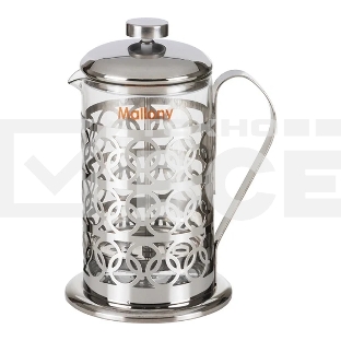 Френч-пресс MALLONY OLIMPIA, 800 мл, из жаропрочного стекла, в корп из нерж ст, T046-800ML (95092)