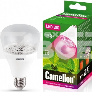Лампа светодиодная для растений Camelion LED15-PL/BIO/E27 15Вт 220В 12770