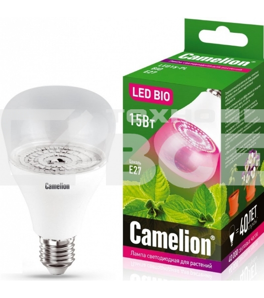 Лампа светодиодная для растений Camelion LED15-PL/BIO/E27 15Вт 220В 12770