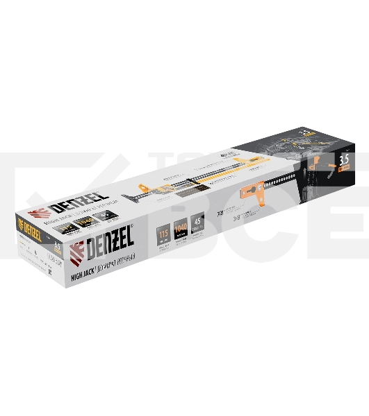 Домкрат реечный профессиональный Denzel 3,5 т, 115-1040 мм, High Jack