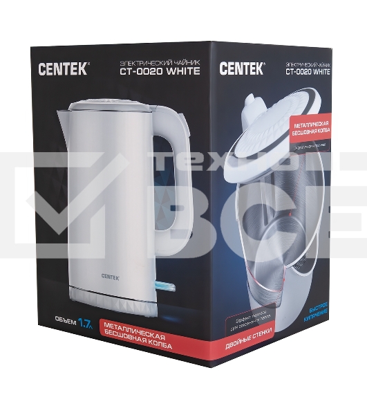 Чайник электрический Centek CT-0020 белый
