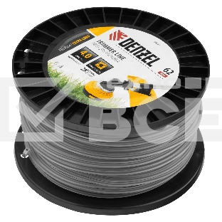 Леска для триммера Denzel двухкомпонентная квадрат, 4,0мм х 62м, на DIN катушке EXTRA CORD