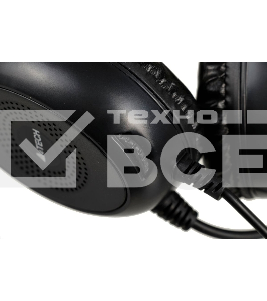 Гарнитура проводная с микрофоном A4Tech HU-30 черный 2м накладные USB оголовье