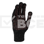 Перчатки трикотажные Сибртех акрил, усиленные, ПВХ-гель Протектор, черный, 10 класс, фото2