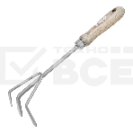 Рыхлитель трехзубый Palisad LUXE 100х345 мм, стальной, рукоятка из ясеня, фото 1