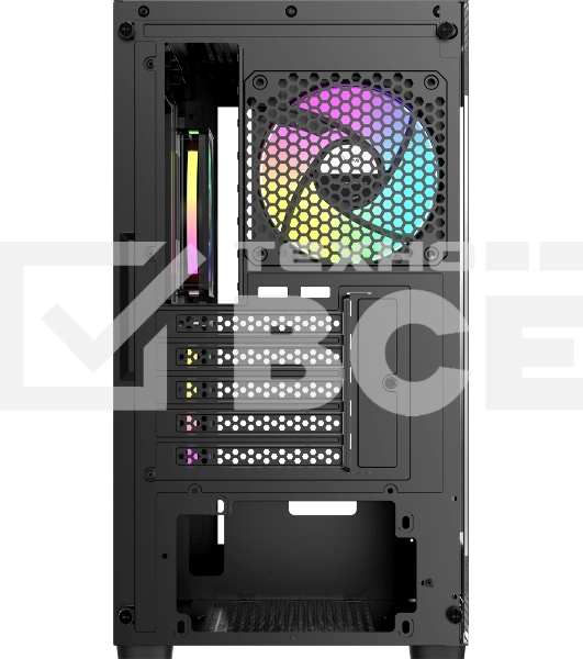 Корпус Ocypus Gamma C52 BK ARGB, Mini-Tower, чёрный, 3 x 120 мм