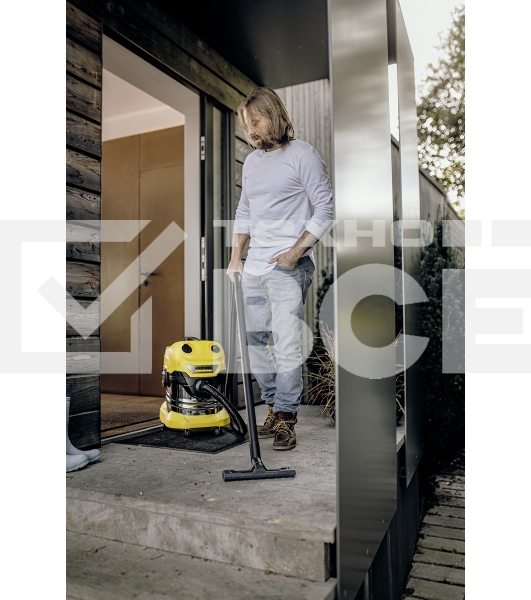 Строительный пылесос Karcher WD 4 S V-20/5/22 (1.628-260.0) желтый, 240/1000 Вт, уборка сухая/сбор воды, пылесборник мешок/контейнер, 20 л