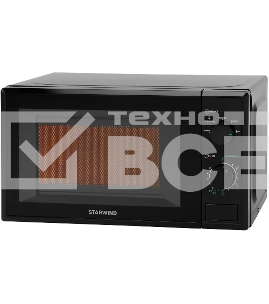 Микроволновая печь Starwind SWM5820 черный, 20 л, 700 Вт, переключатели - поворотный механизм