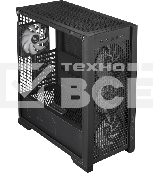 Компьютерный корпус ASUS TUF GAMING GT302 TG ARGb черный (90DC00I0-B19000) GT302/ARGb FANS/BLK