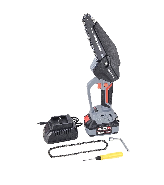 Цепная пила ProfiPower MKGST-18V (Li-ion-1 шт, 4.0А·ч, 15 см, 6',0-4500 об/мин, шина, цепь, З/У)