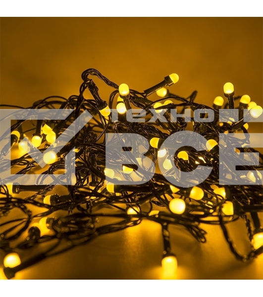 Гирлянда светод. Funray Минишарики, SE-MINI-110Y, 10М, 100LED, желт., темно-зел. шнур 0,7м, контр,