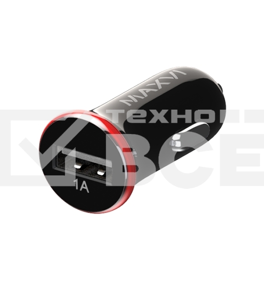 Автомобильное зарядное устройство Maxvi CCM-101BR USB 1А черно-красный