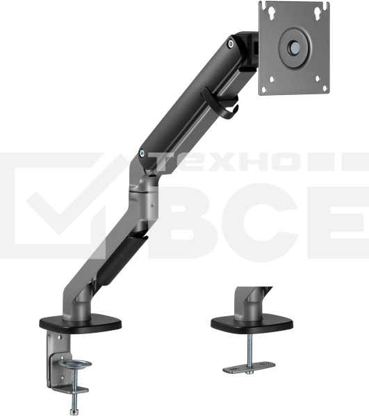 Кронштейн для мониторов Ultramounts UM734BL серый/черный 17'-27' макс.7кг крепление к столешнице поворот и наклон