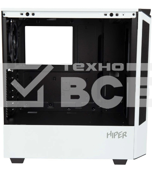 Компьютерный корпус Hiper PW81 белый без БП ATX 3x120мм 2xUSB2.0 2xUSB3.0 audio bott PSU