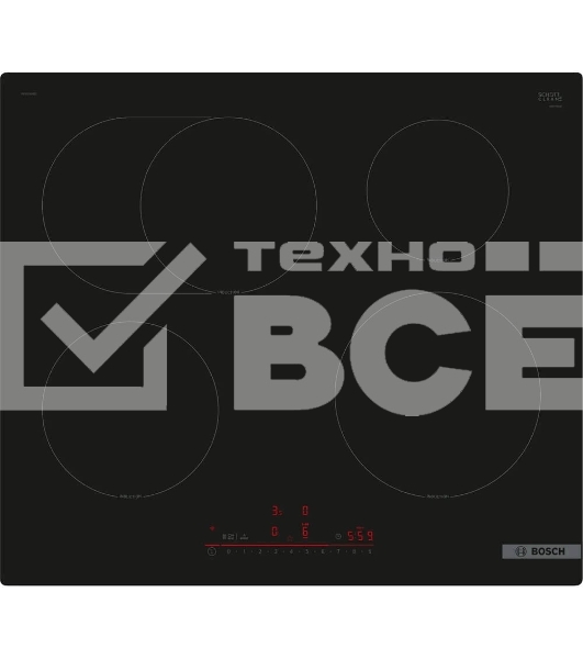 Индукционная варочная панель Bosch PIF61RHB1E 60 см, индукция, скошенные края, сенсорное управление, черный