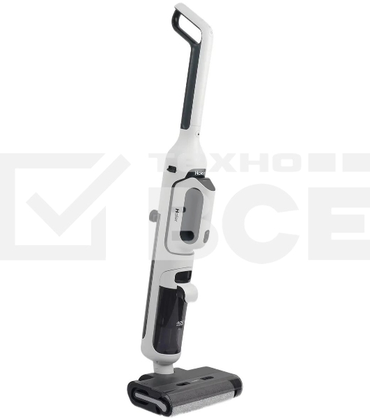 Пылесос вертикальный моющий Haier HWND Q1 белый/черный, питание от аккумулятора, 150 Вт, уборка сухая/влажная, пылесборник 0.4 л