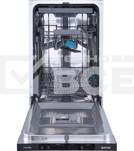 Встраиваемая посудомоечная машина Gorenje GV561D10, узкая, ширина 44.8см, полновстраиваемая, загрузка 11 комплектов