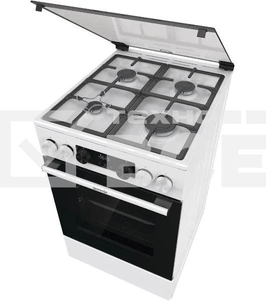 Плита Газовая Gorenje GGI5C22WF, газовая духовка, стеклянная крышка, чугун, белый