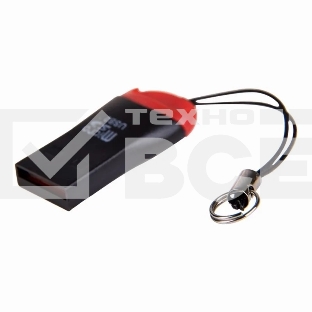 Кард-ридер Rexant 18-4110/черный-красный/SD/microSD/microSDHC/USB 2.0/пластик