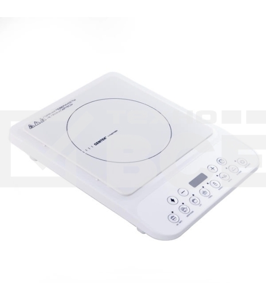 Плита настольная электрическая Centek CT-1517 белый, 2 кВт, индукция, конфорки - 1, стеклокерамика, сенсор