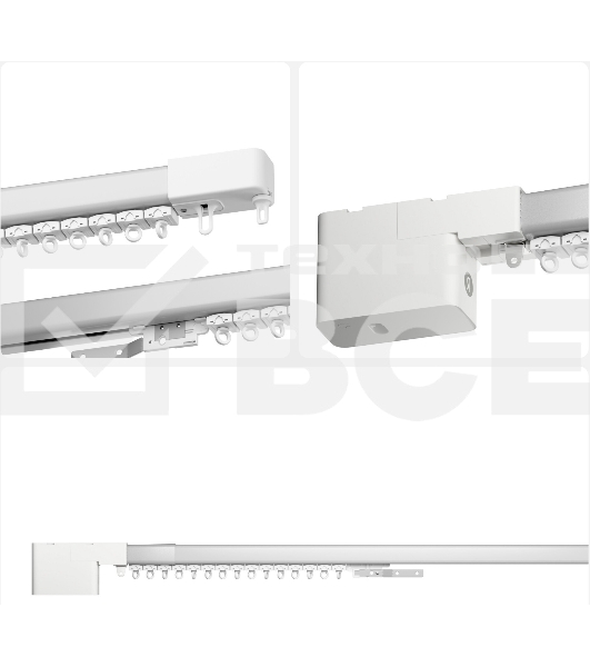 Умный карниз для штор Яндекс, длина 1,8-3 м, работает с Алисой, Zigbee, YNDX-00591
