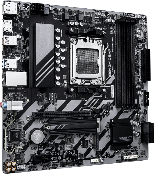 Материнская плата Gigabyte B840M D3HP, AM5, AMD B840, 4xDDR5, 4xSATA, 2xM.2, 1xPCIe 4.0 x16, 1xPCIe x1, 1xHDMI, 2xDP, 1x1Gb LAN, 1xUSB-C 5Gbps, 1xUSB-A 5Gbps, 1xUSB-A 10Gbps, 3xUSB-A 2.0, 3x3.5 мм, 7.1, mATX