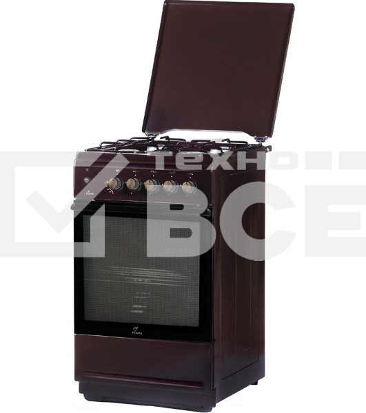 Плита газовая Flama N FG 24236 коричневый, конфорок 4 газовых, духовка 50 л, 50 см x 85 см x 60 см