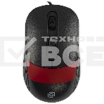 Мышь проводная Oklick 310M черный/красный, 2400 dpi, USB, кнопки - 4, фото 1