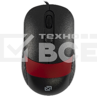 Мышь проводная Oklick 310M черный/красный, 2400 dpi, USB, кнопки - 4