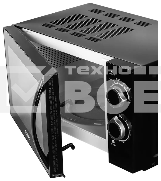 Микроволновая печь Galanz MOS-2005MB черный, 20 л, 700 Вт, переключатели - поворотный механизм