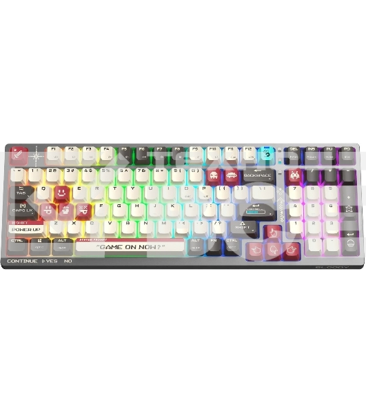 Клавиатура A4Tech Bloody WS98 Pixels Red беспроводная USB, Bluetooth/Радиоканал темно-серый/белый