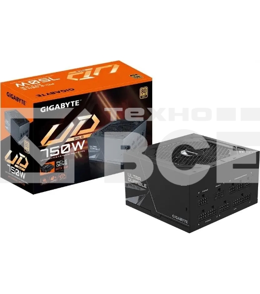 Блок питания Gigabyte ATX 750W GP-UD750GM PG5 80 PLUS gold (20+4pin) APFC 120мм fan 8xSATA Cab Manag RTL